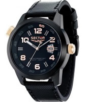 Buy Sector Mens Oversize Black Leather Watch online