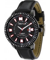 Buy Sector Mens 400 Range Black Leather Watch online