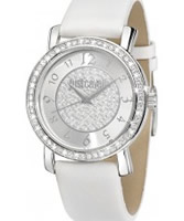 Buy Just Cavalli Ladies Silver and White Moon Watch online