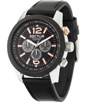 Buy Sector Mens Overland Multi Dial Black Leather Watch online