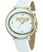 Buy Just Cavalli Ladies Gold and White Lac Watch online