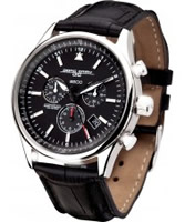 Buy Jorg Gray Mens Black Leather Chronograph Watch online