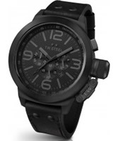 Buy TW Steel Cool Black Chronograph Leather Strap Watch online