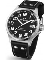 Buy TW Steel Pilot Black Leather Strap Watch online