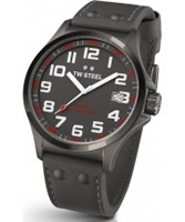 Buy TW Steel Pilot Grey Leather Strap Watch online