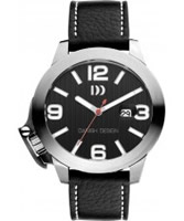 Buy Danish Design Mens Large Black Leather Watch online