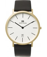 Buy Danish Design Mens Gold Plated Leather Watch online