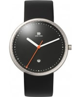 Buy Danish Design Mens Red Dot Awarded Black Leather Watch online