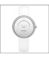 Buy Danish Design Ladies Stone Set White Leather Watch online